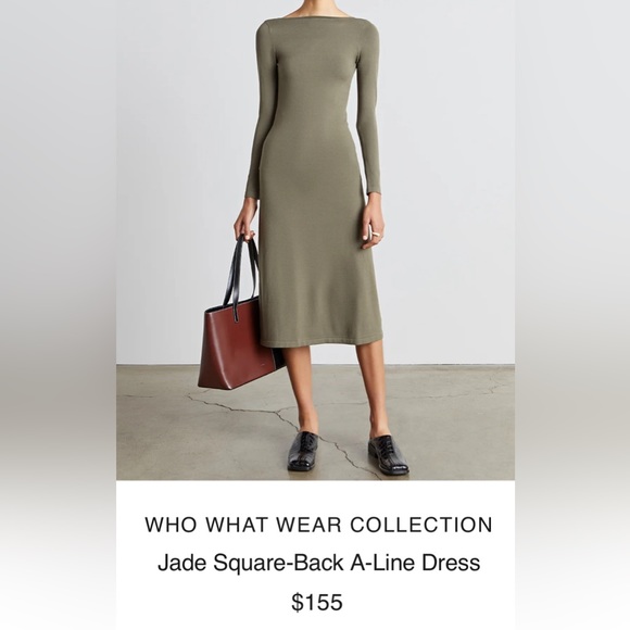 Who What Wear Jade Square Back A-Line Dress - Picture 1 of 5